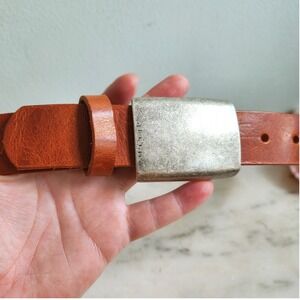 Moore & Giles Mens Belt 32 Brown Leather Silver Buckle Made In‎ USA Western